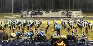 Union Pines marching Vikings on the field